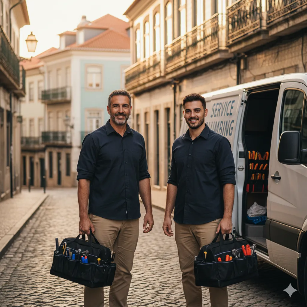 Expert Canalizações team at work